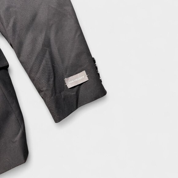 Van Heusen Mens Black Suit Jacket 44 Regular Wool Blend - Picture 4 of 8